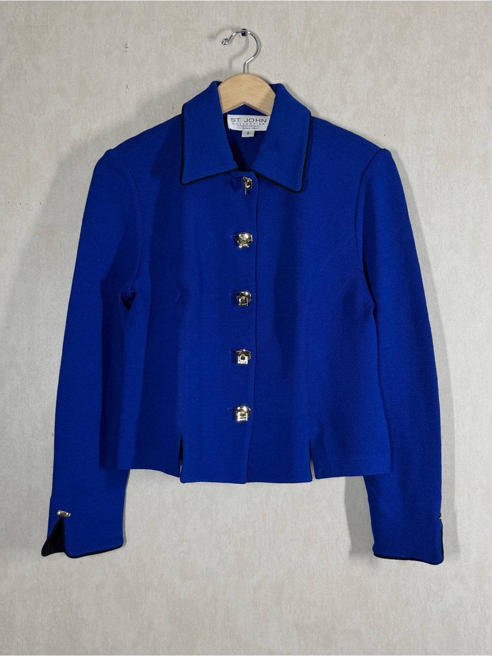 St. John Collection Women’s Knit Sweater Cardigan Jacket in Royal Blue 6